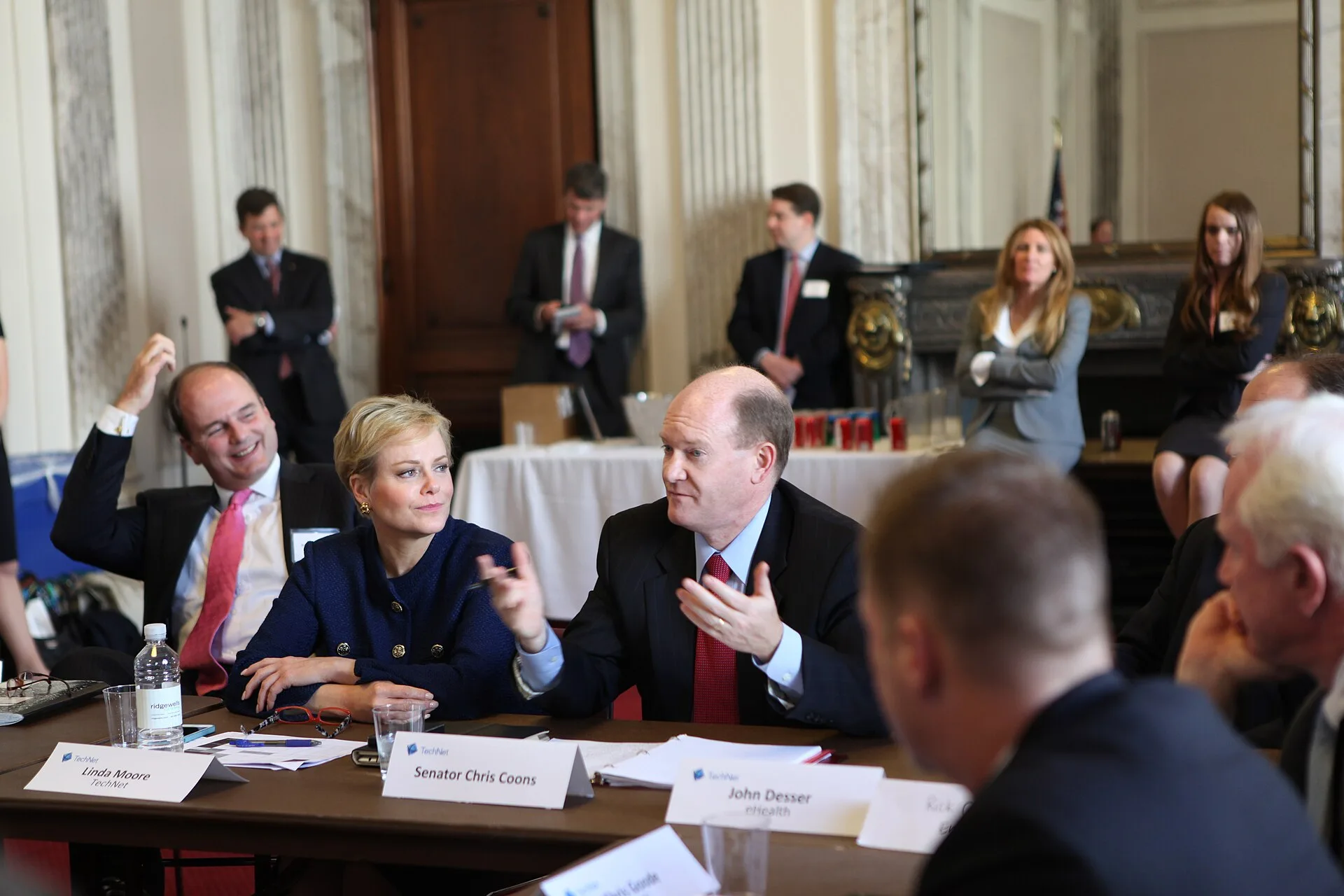 Senator Coons , along with Senators Thune, and Wyden met with TechNet CEOs and Senior Executives to discuss digital trade, IP protection, and corporate tax reform on April 1, 2014. Ultimate4trading bot review