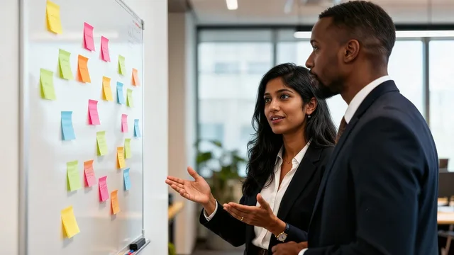 team, office, board, grades, adhesives, meeting, strategy, business, professional, woman, men, communication, planning, success, job, environment, corporate, rose, yellow, blue, green, rose flower, discussion, generated by ai. What Glasgow corporate communications can learn from Edinburgh agencies